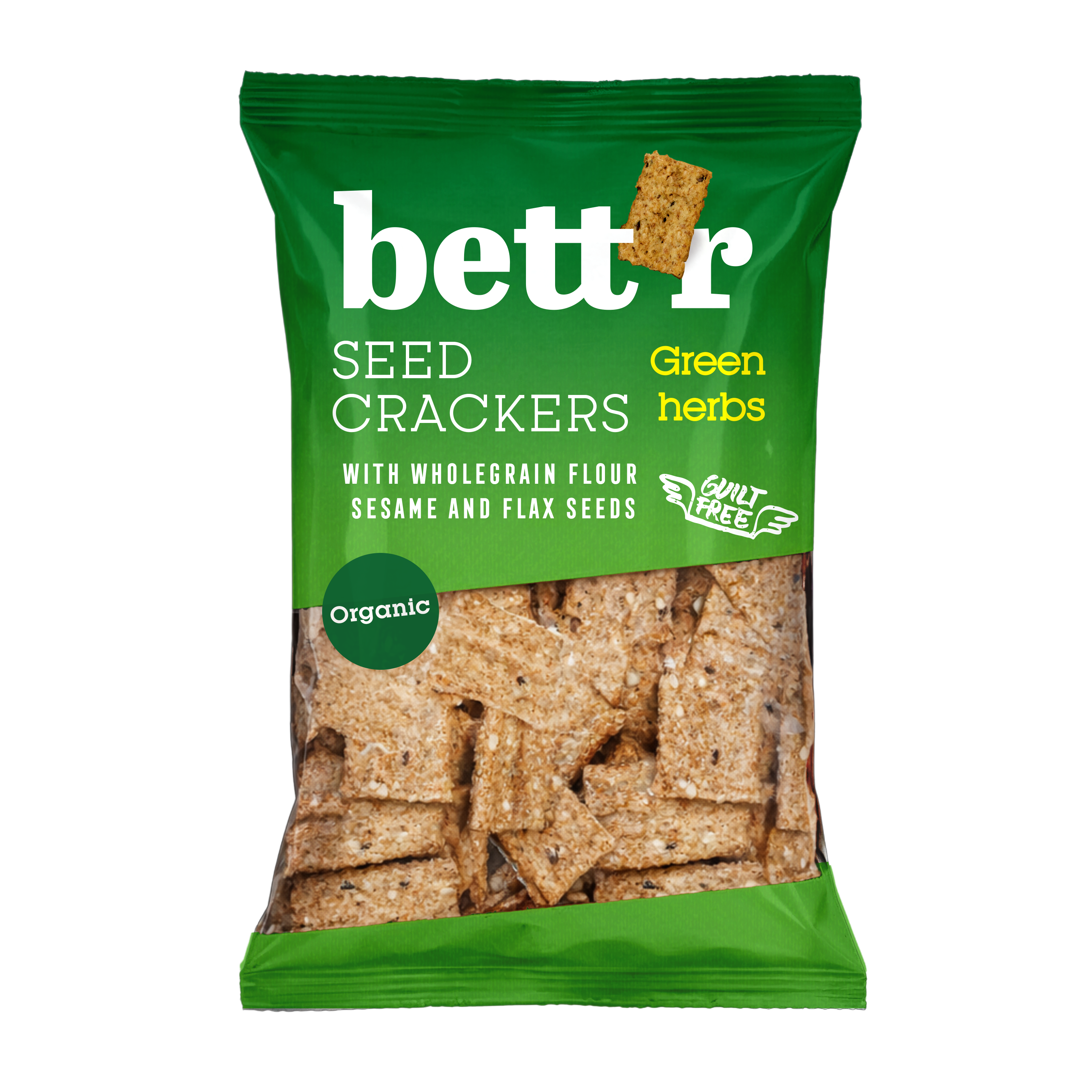 Bettr Цельнозерновые крекеры с зеленью и семенами 150 г 1/10