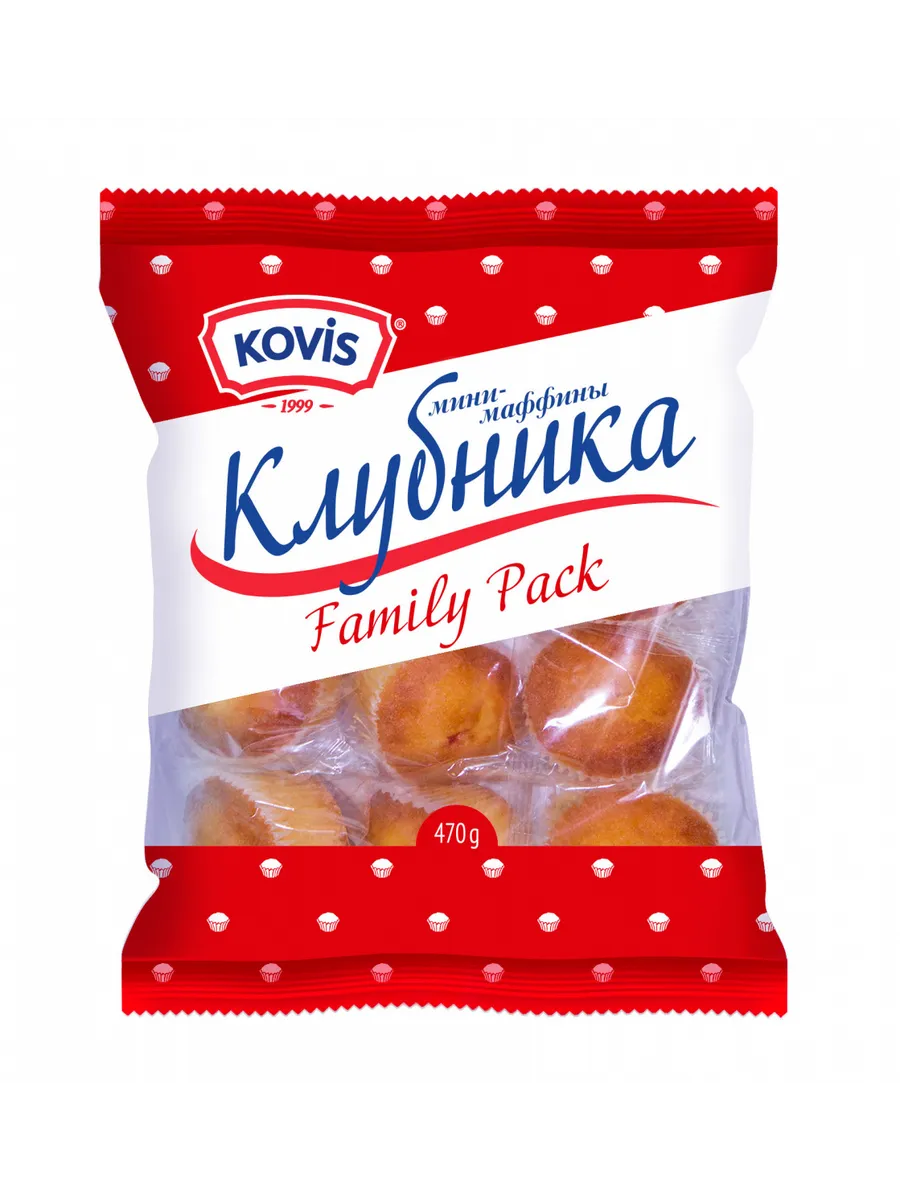 Kovis Mini-brioșă cu umplutură de căpșuni 470 gr