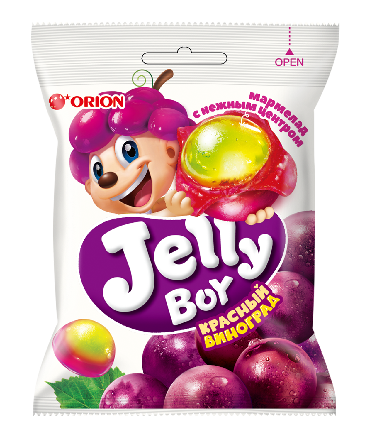 ORION жевательный мармелад «Jelly Boy» красный виноград 66 г