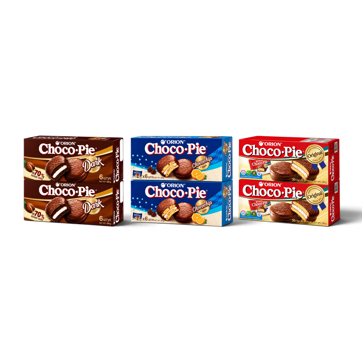 Набор из 3 вкусов Choco Pie- 36 бисквитных пирожных