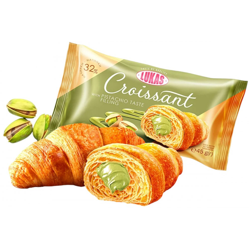 Круассанчик фисташка в обертке 45 г 24 шт Лукас