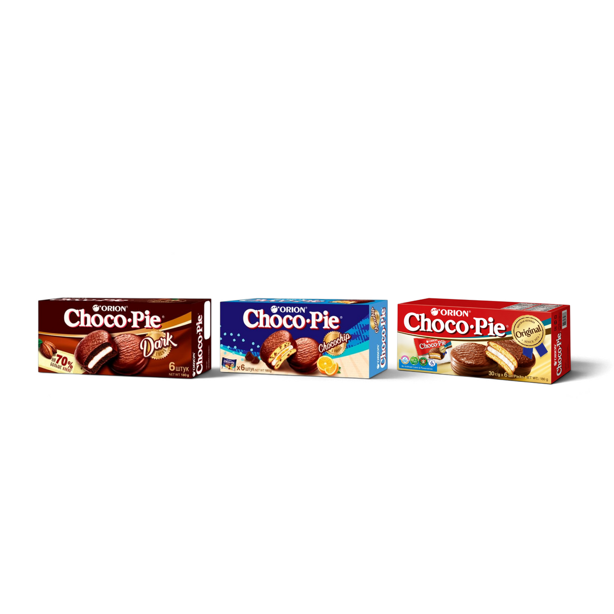 Набор из 3 вкусов Choco Pie- 18 бисквитных пирожных