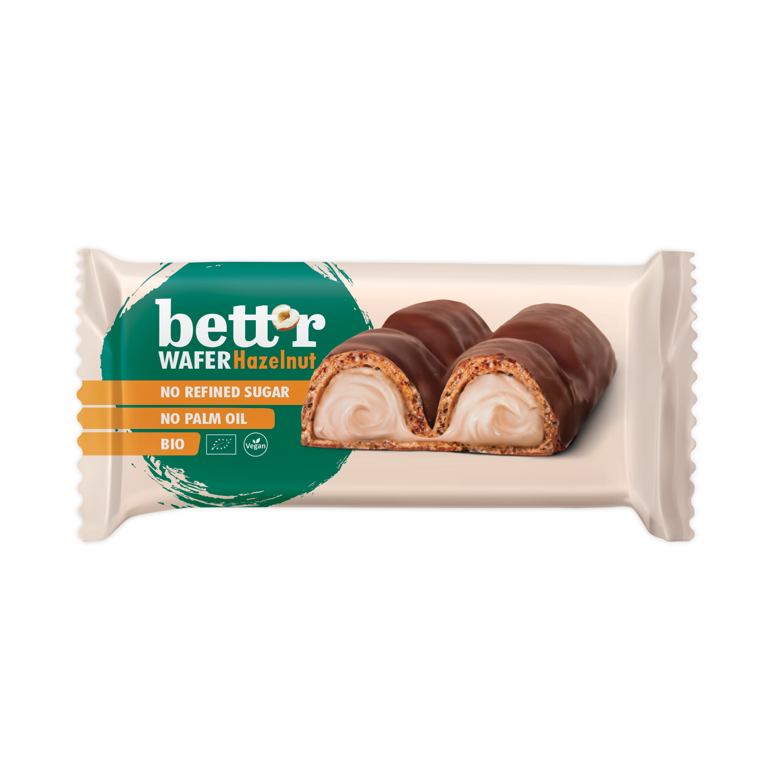 Bettr Вафельный батончик с начинкой из фундучного крема 33 г 1/16