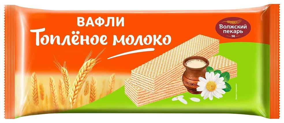 Вафли Волжский пекарь вкус топленое молоко 0,4 кг
