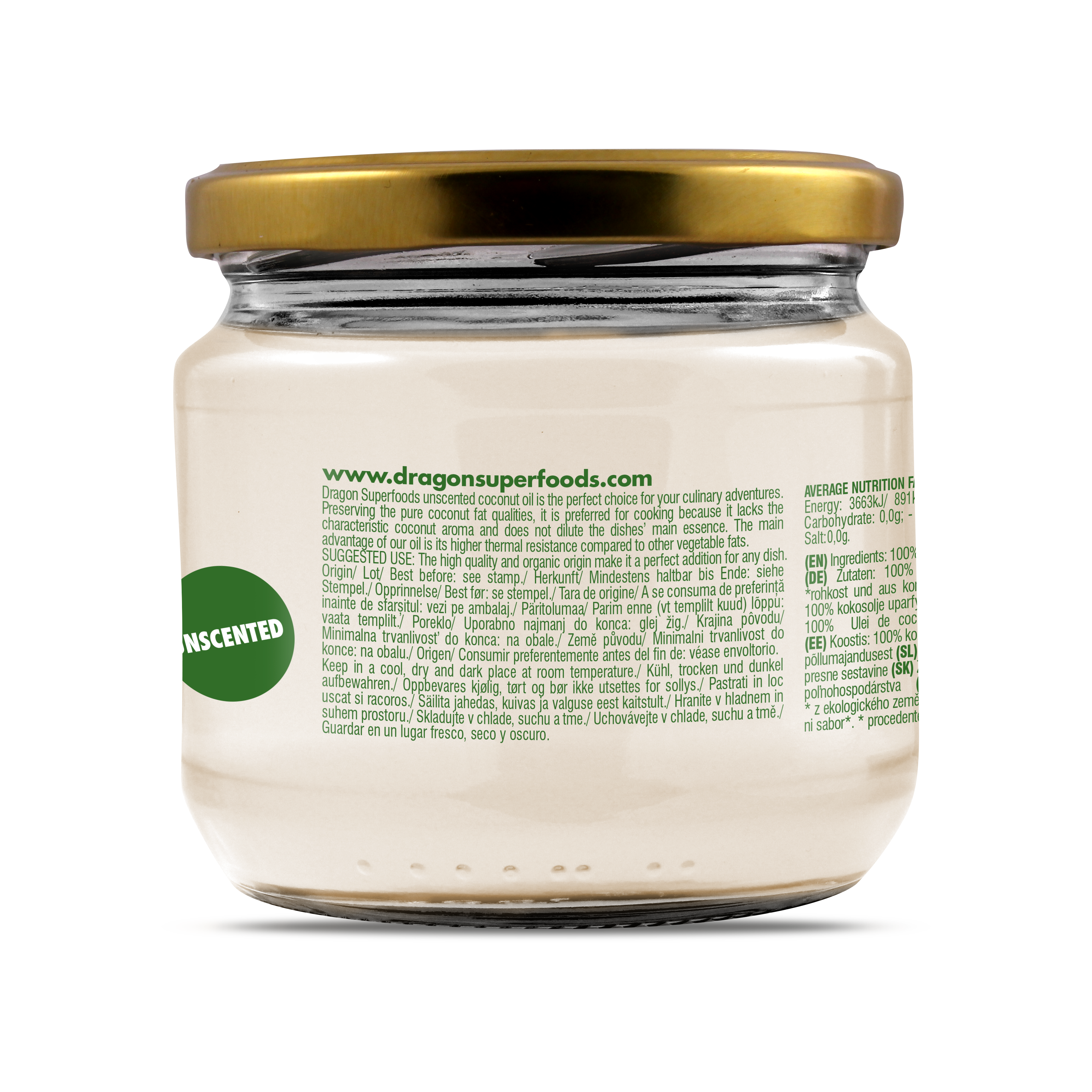 Dragon Superfoods Кокосовое масло, без запаха 300 ml/6