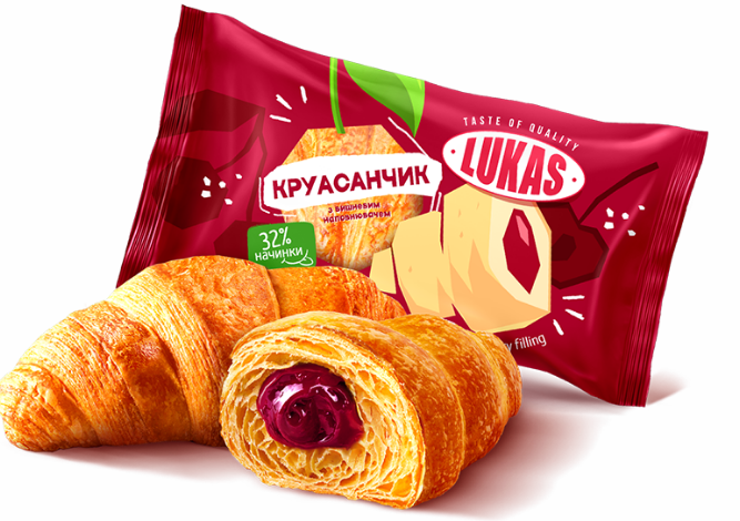 Круассанчик вишня в обертке 1,44 кг( Лукас