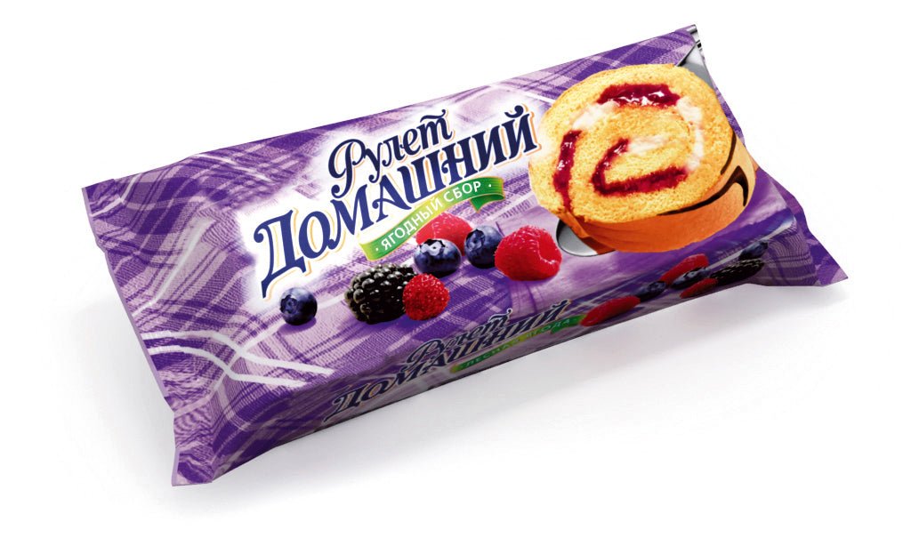 Рулет домашний с фруктово-ягодной начинкой 150г - Azamet Shop