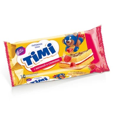 Tortul TIMI cu zmeură și cremă 330g (9 buc) - Azamet Shop