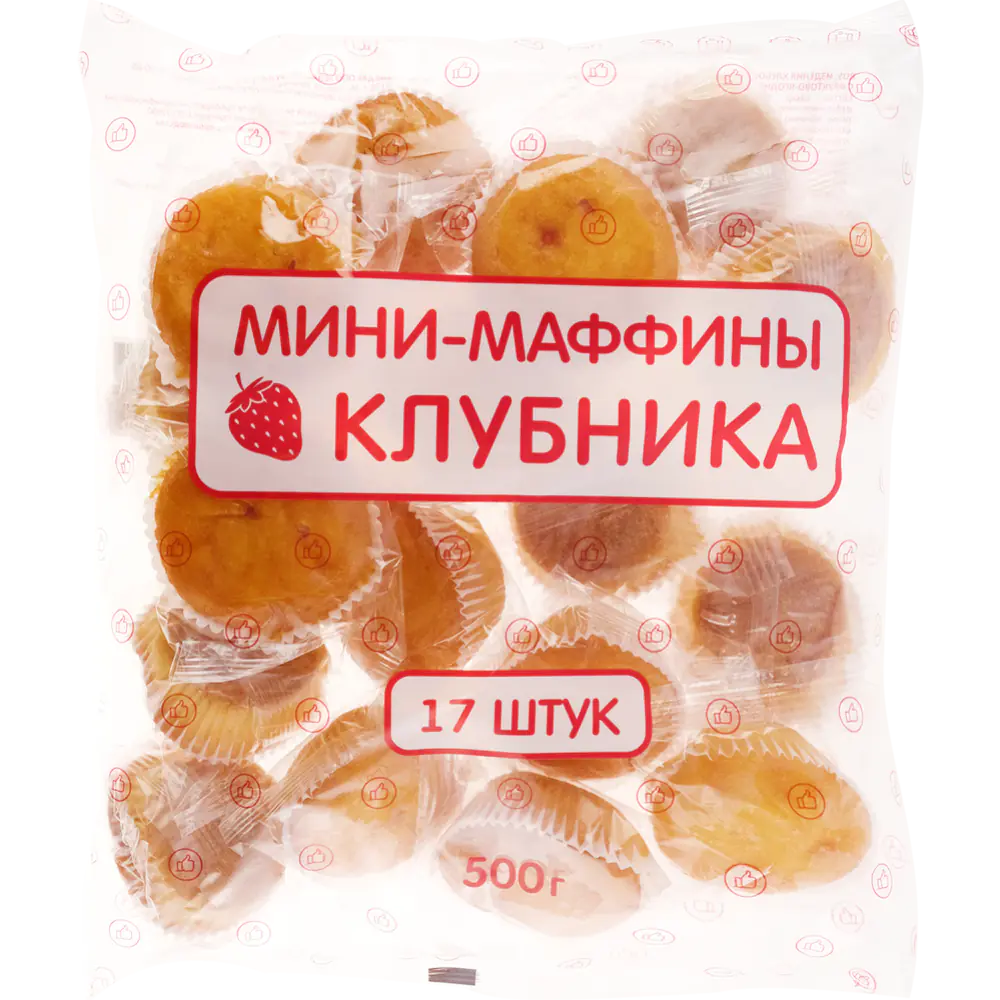 Kovis Мини-маффины Раменский с клубникой, 500 г