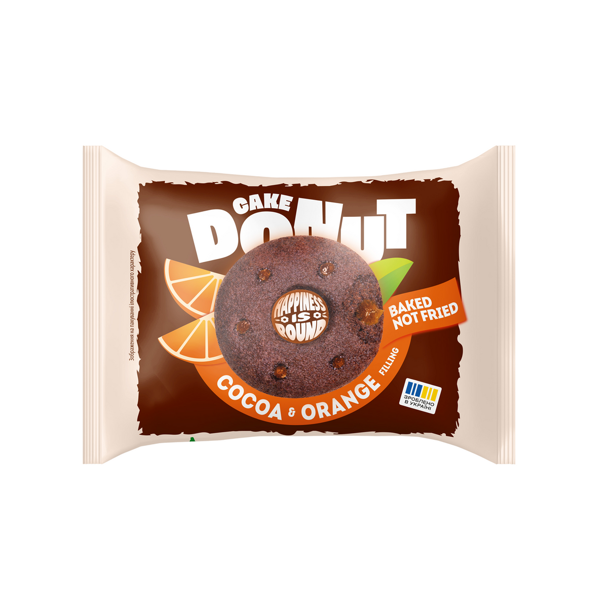 Кекс Narobake Cake Donut с какао и апельсиновой начинкой, 50 г