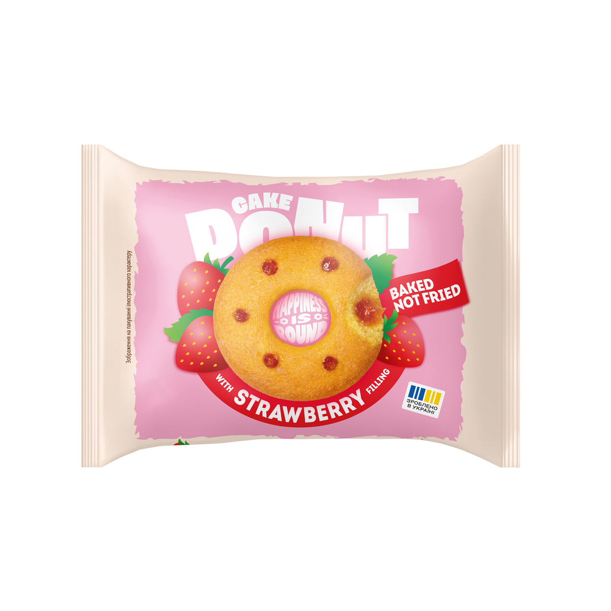 Кекс Narobake Cake Donut с клубничной начинкой, 50 г
