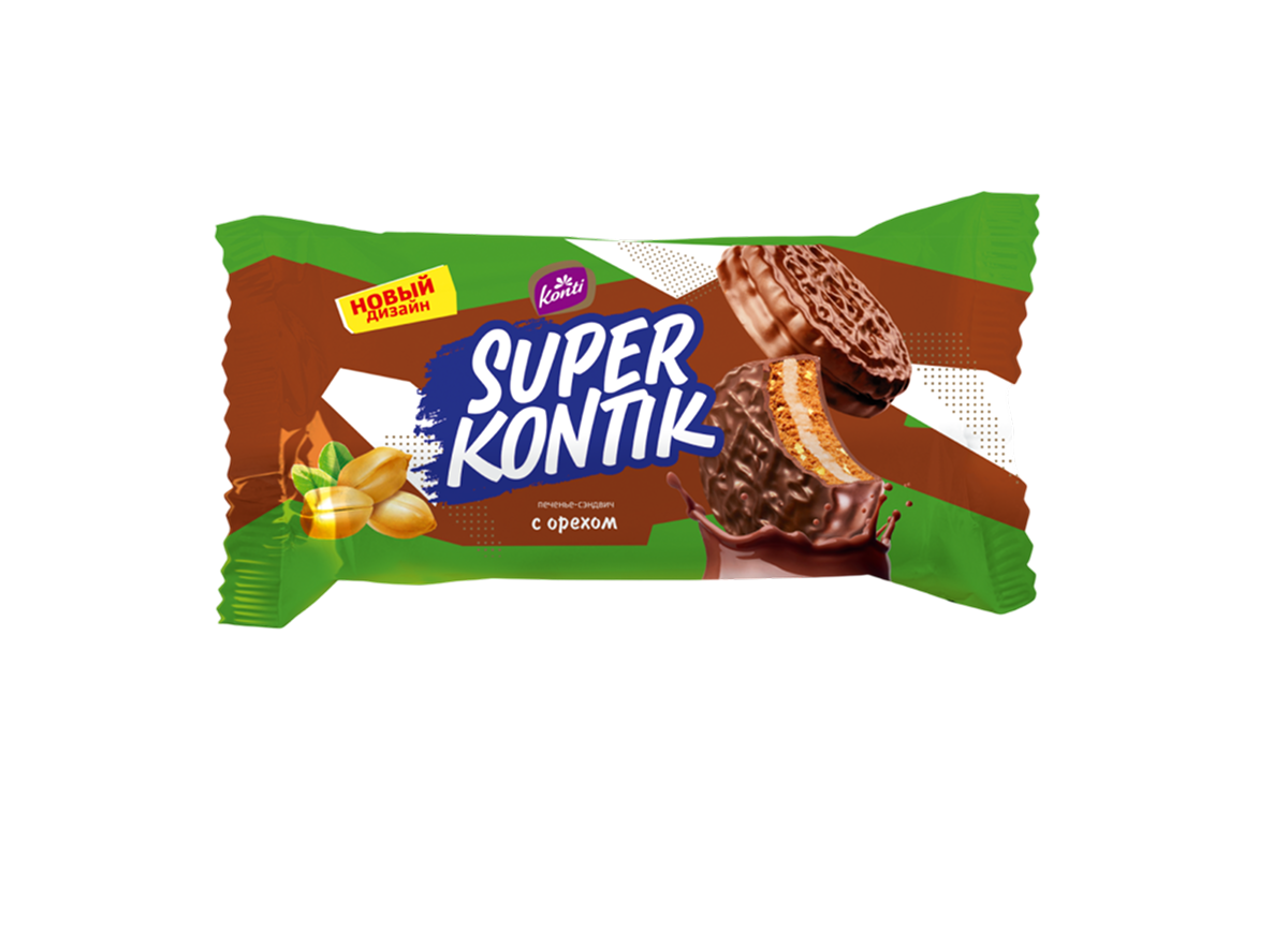 Konti Biscuit-sandwich 'Super Kontik' cu nucă 100g
