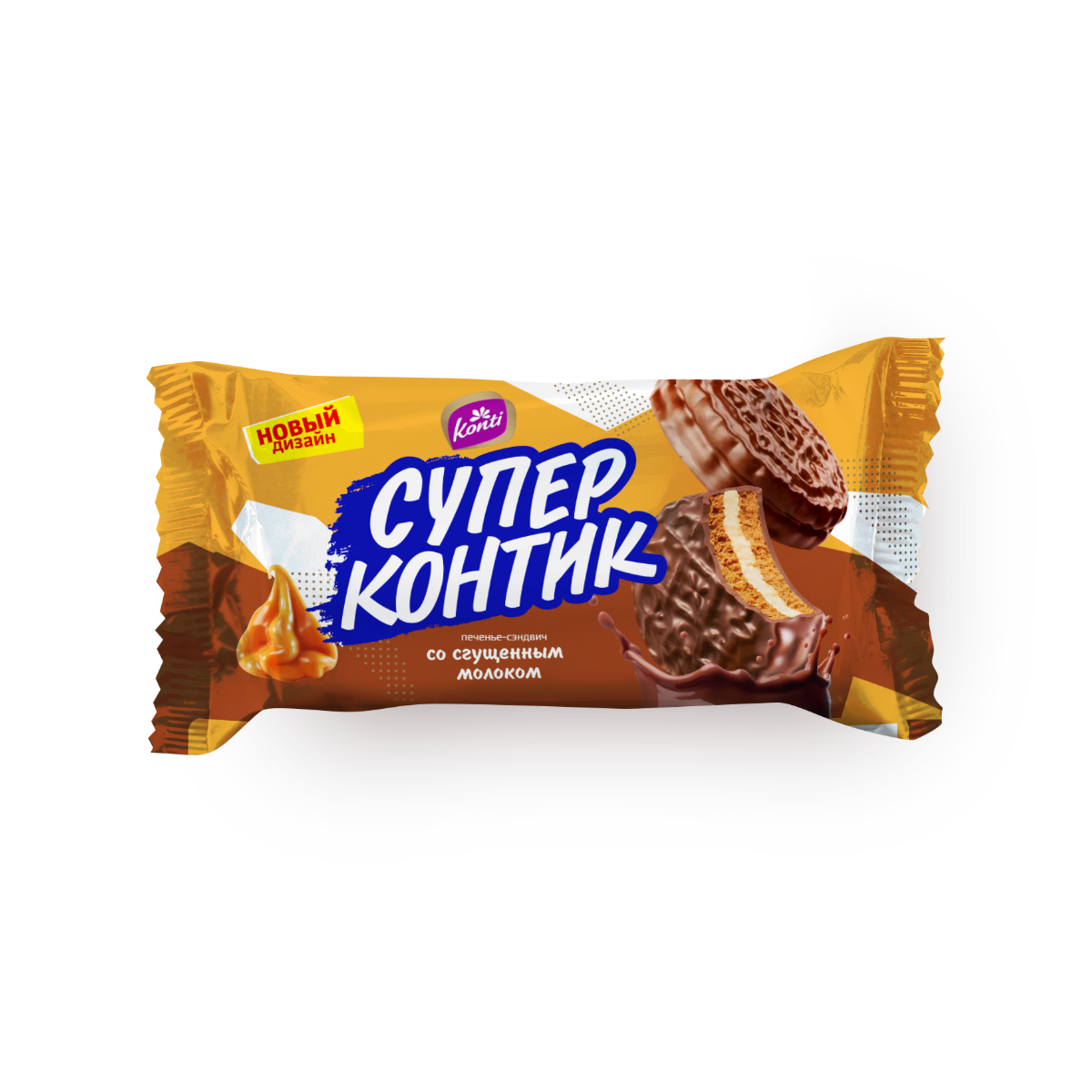 Konti Печенье-сэндвич "Супер Контик" сгущенное молоко 100гр
