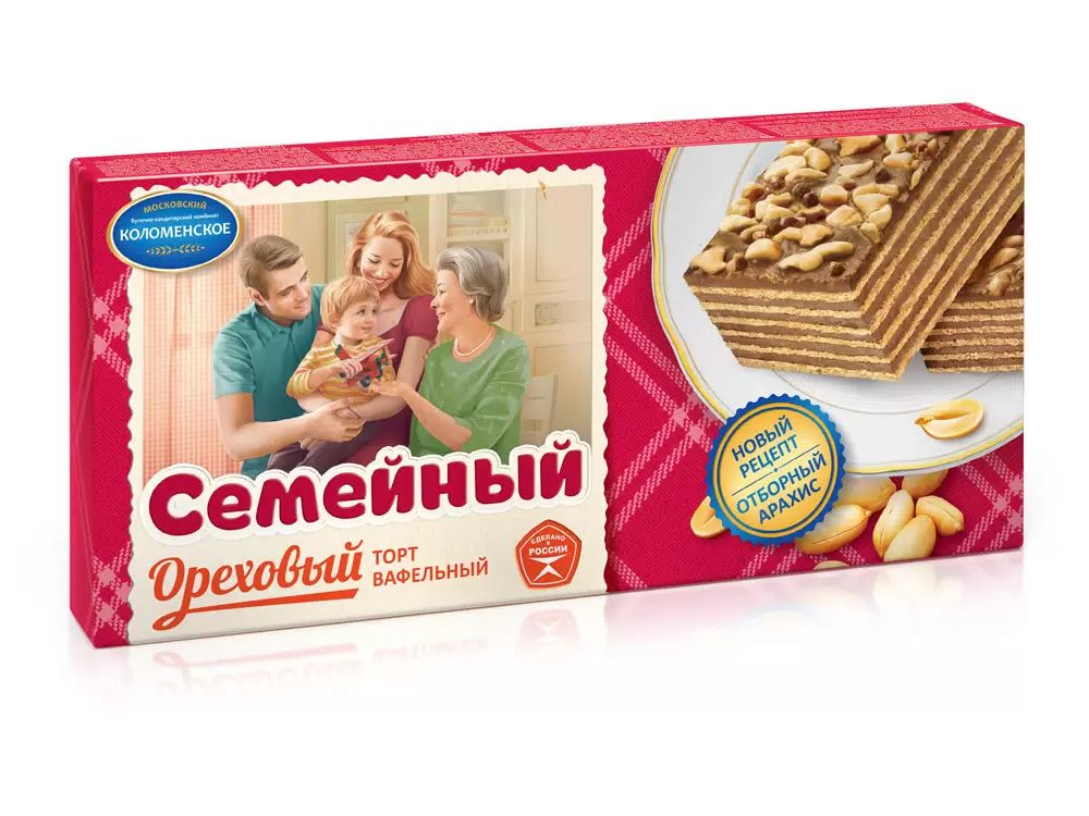 Вафельный торт «Семейный» Ореховый 230гр