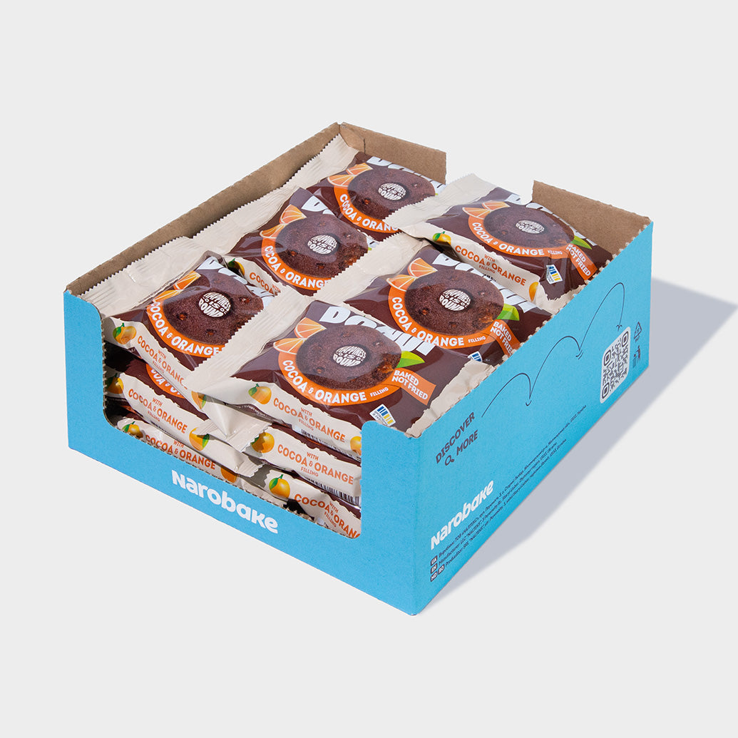 Кекс Narobake Cake Donut с какао и апельсиновой начинкой, 50 г