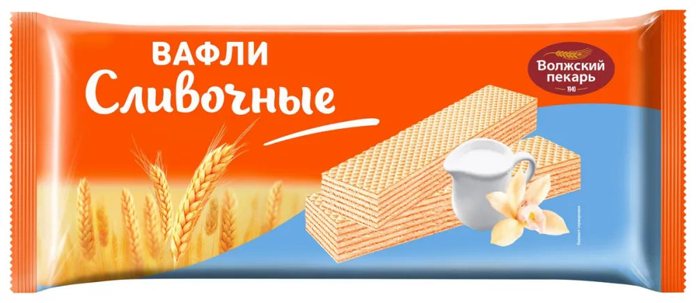 Вафли Волжский пекарь сливочные традиционные" 0,4 кг 1/15