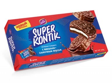 Biscuit-sandwich "Super Kontik" vanilie 150g - Azamet Shop