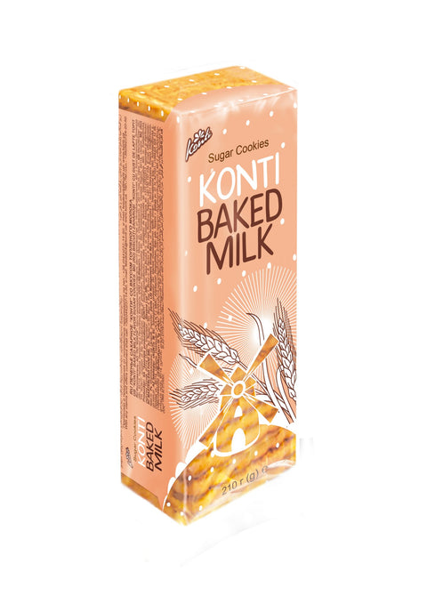 Biscuiți cu zahăr "Konti Baked cu aromă de lapte" 210 gr - Azamet Shop