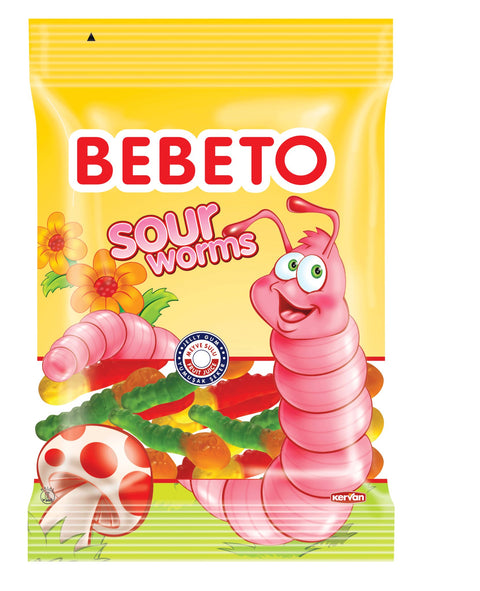 Bomboane gumate Sour Worms 18 gr - Azamet Shop