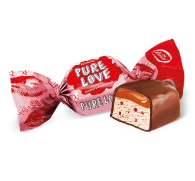 Bomboane "Pure Love" cremă aromată cu căpșuni 500g - Azamet Shop