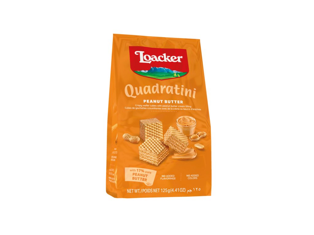 Вафли QUADRATINI PEANUT BUTTER 125 г. - Azamet Shop